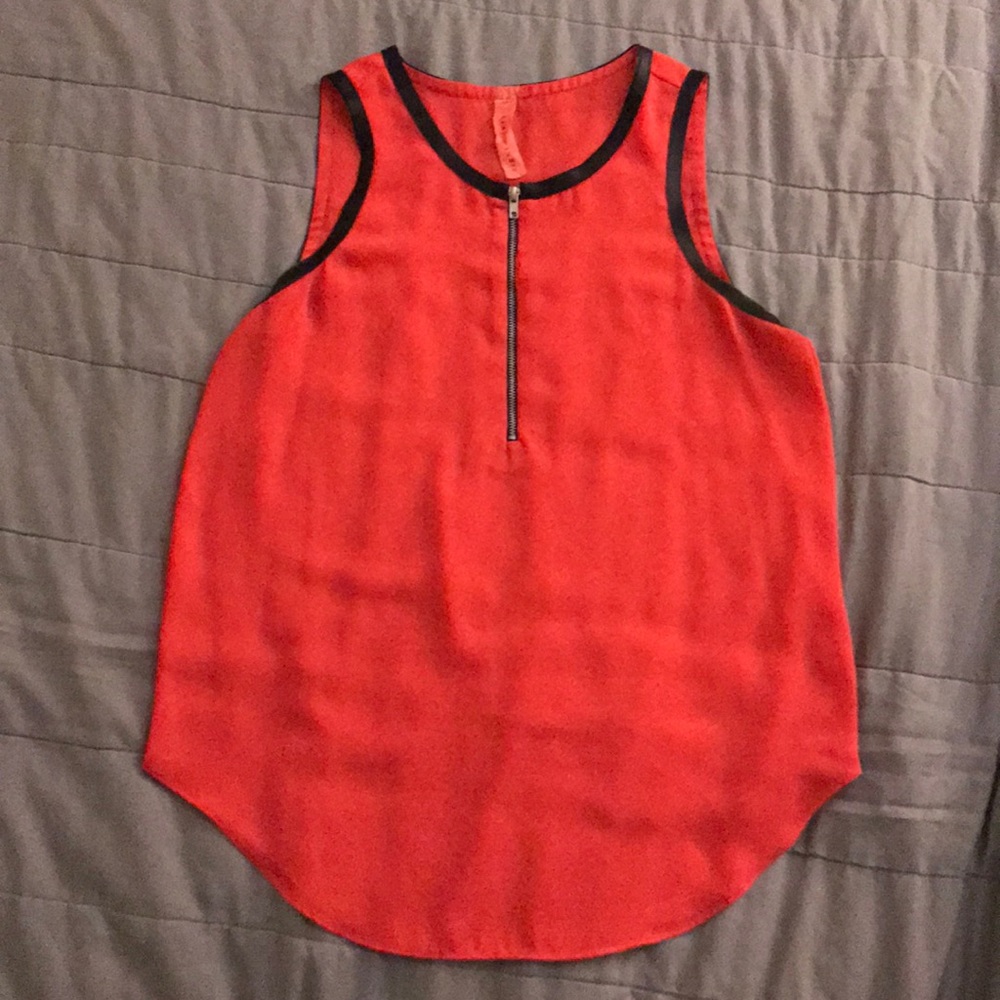 XS Eight Sixty semi-sheer, flowy neon tank